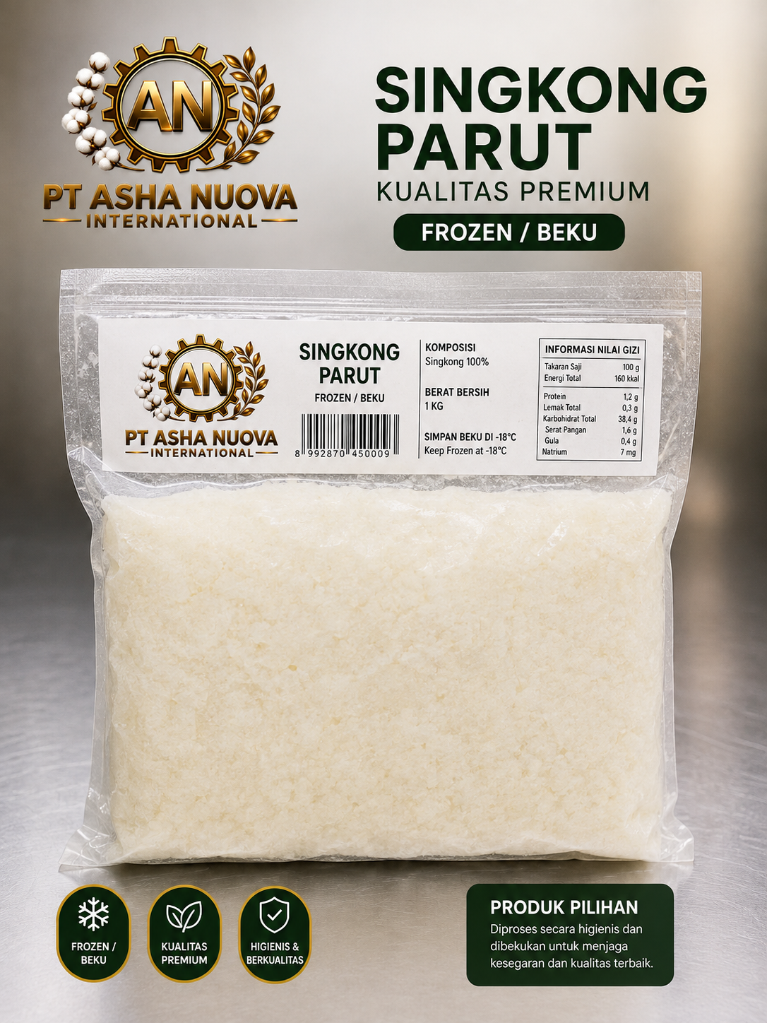 Frozen Grated Cassava